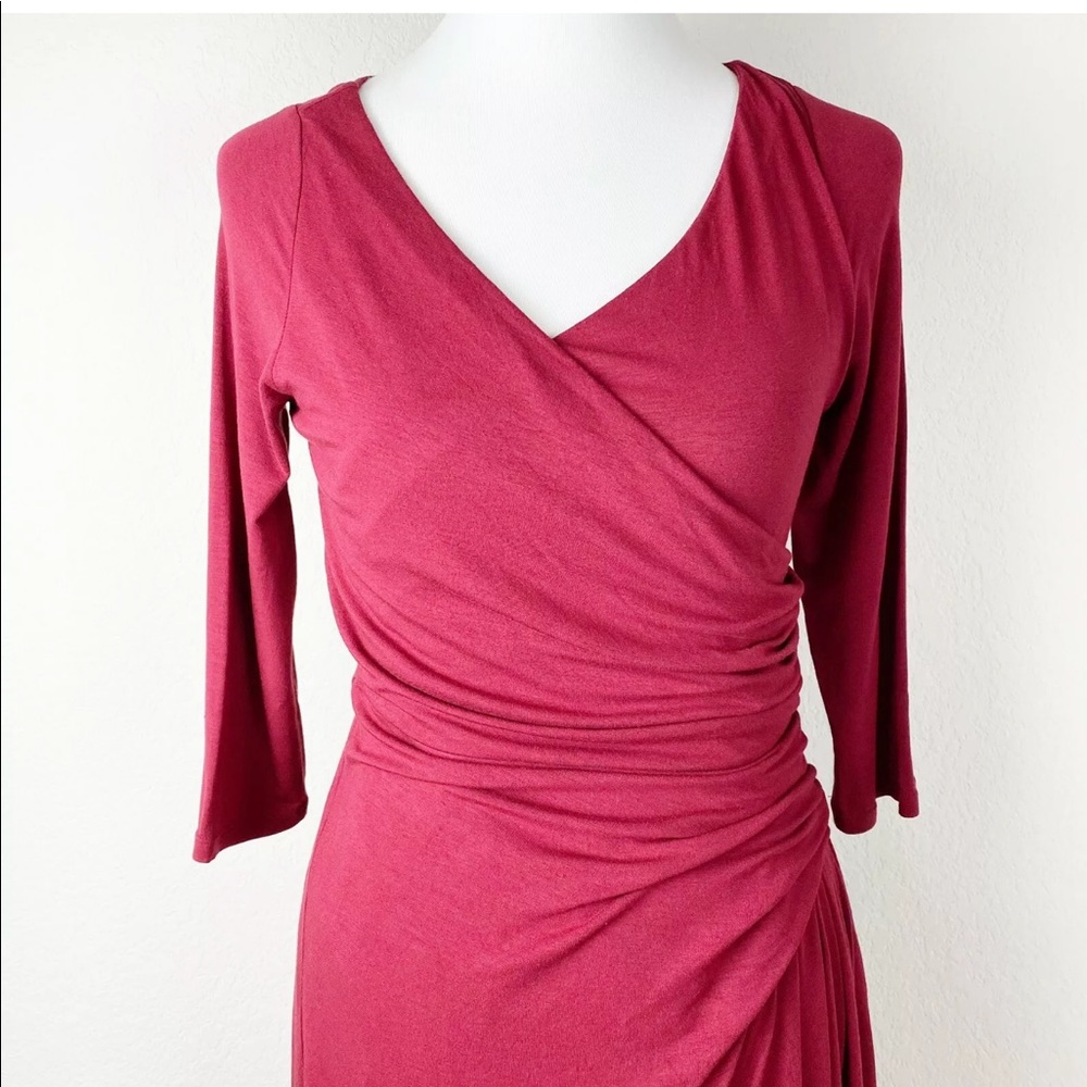 The Limited cranberry red faux wrap dress H - Picture 6 of 11